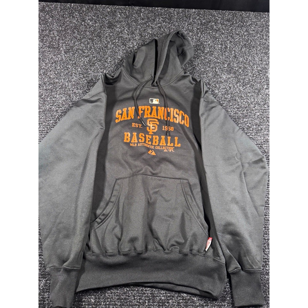 Majestic San Francisco Giants Therma Base Hoodie Mens M Black MLB Pullover